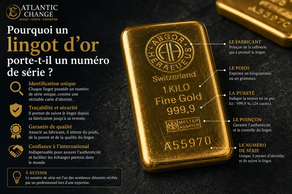 Éléments permettant de vérifier l’authenticité d’un lingot d’or