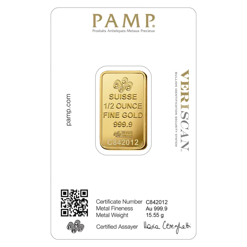 1/2 oz Lingot PAMP Fortuna| Or 99,9%