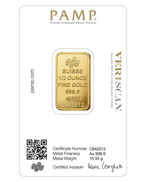 1/2 oz Lingot PAMP Fortuna| Or 99,9%
