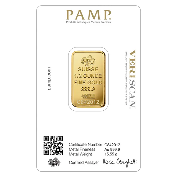 1/2 oz Lingot PAMP Fortuna| Or 99,9%