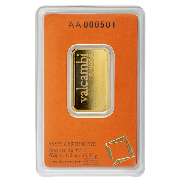 1/2 oz Lingot Valcambi| Or 99,9%