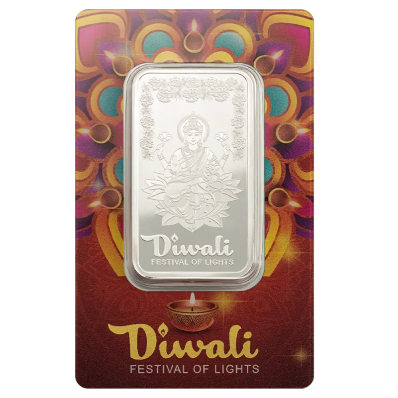 1 oz Diwali Lakshmi & Rangoli Lingot | PAMP | Argent 99,9%