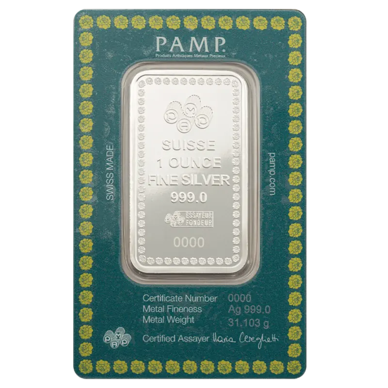1 oz Diwali Lakshmi & Rangoli Lingot | PAMP | Argent 99,9%