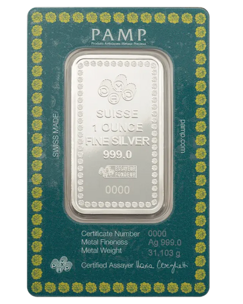 1 oz Diwali Lakshmi & Rangoli Lingot | PAMP | Argent 99,9%