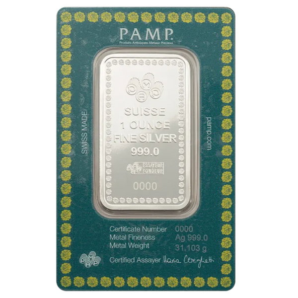 1 oz Diwali Lakshmi & Rangoli Lingot | PAMP | Argent 99,9%