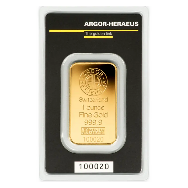 1 oz Lingot Argor-Heraeus| Or 99,9%
