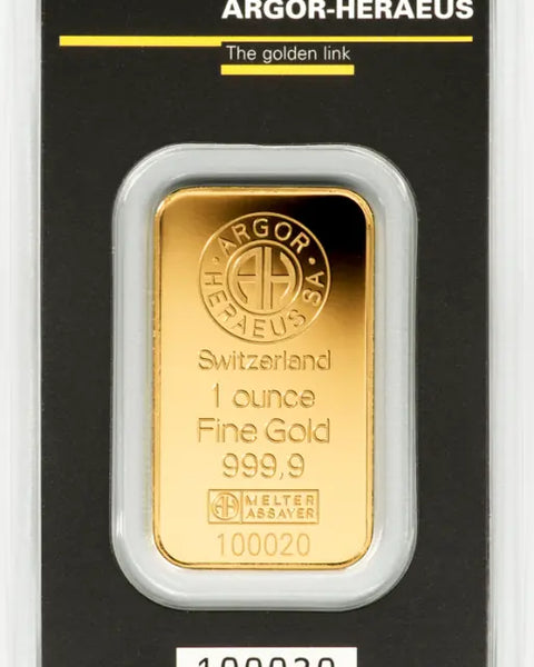 1 oz Lingot Argor-Heraeus Kinebar| Or 99,9%