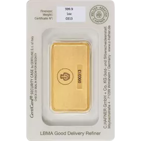 Lingot d'or  1 oz  99,9%