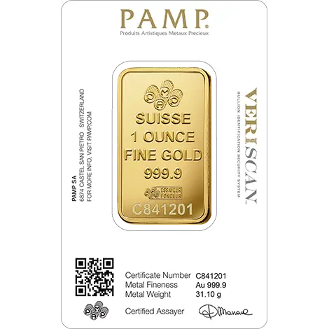 1 oz Lingot PAMP Fortuna| Or 99,9%