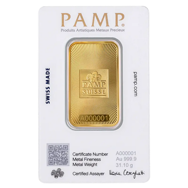 1 oz Lingot PAMP Suisse | Or 99,9%