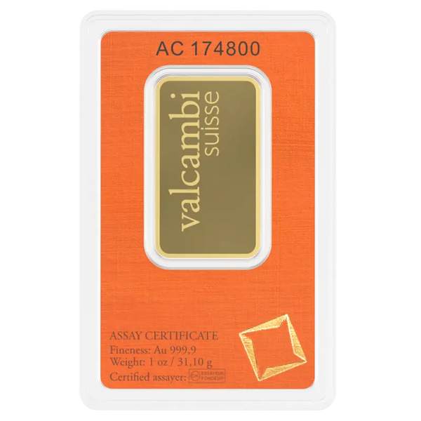 1 oz Lingot Valcambi| Or 99,9%