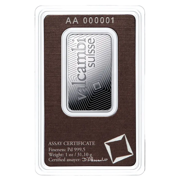 1 oz Palladium Lingot Valcambi