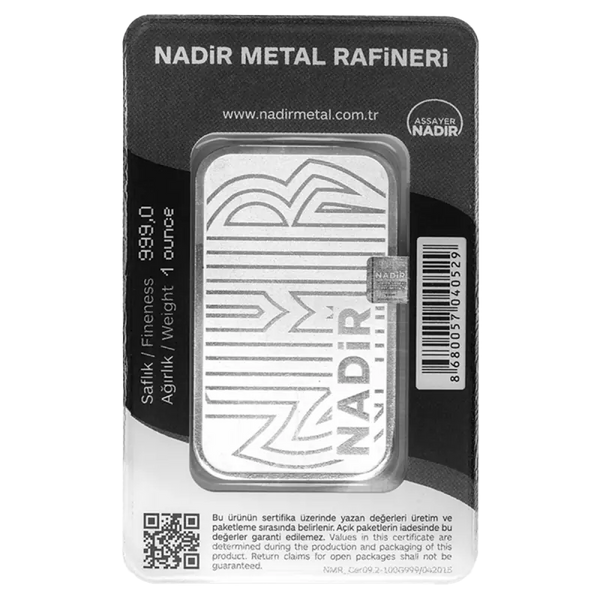 1 oz Lingot Nadir Metal Rafineri| Argent 99,9%
