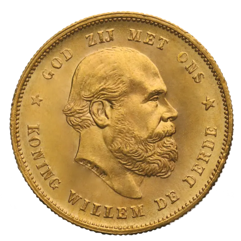 10 Florins Néerlandais Willem III | or 90%