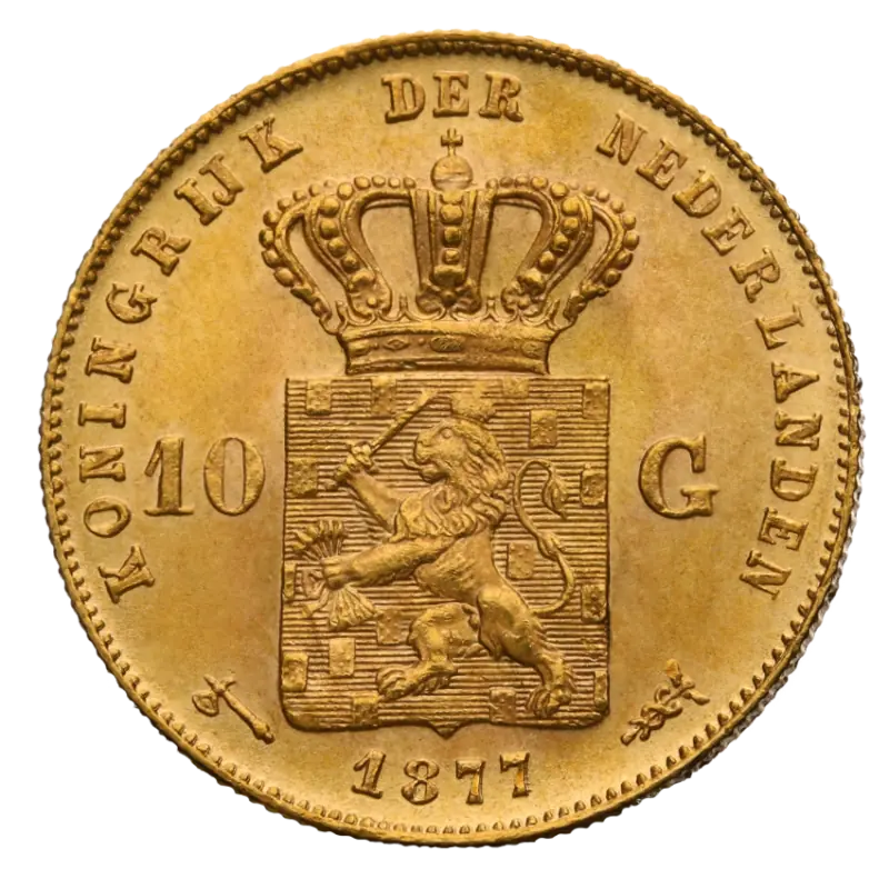 10 Florins Néerlandais Willem III | or 90%