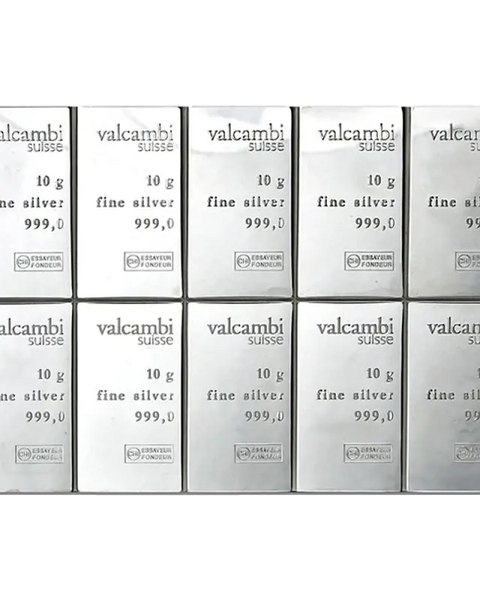 10 x 10g CombiBar® Lingot Valcambi| Argent 99,9%
