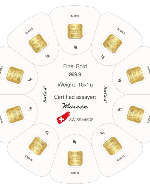 10 x 1g Lingot GoldSeed Argor-Heraeus| Or 99,9%