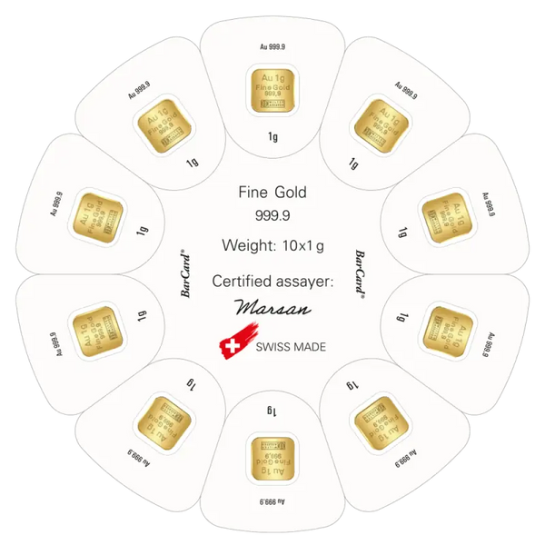 10 x 1g Lingot GoldSeed Argor-Heraeus| Or 99,9%