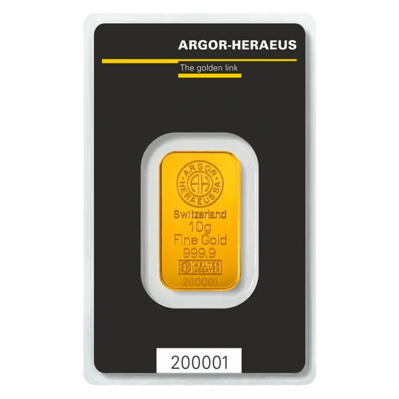 lingot or 10gr argor heraeus