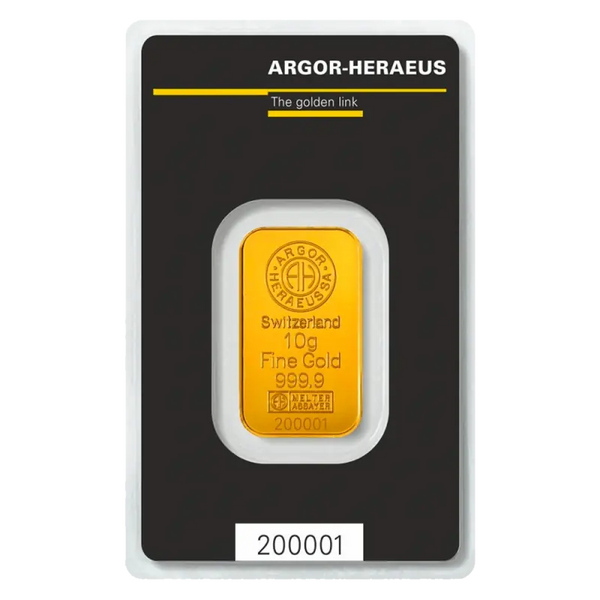 10g Lingot Argor-Heraeus | Or 99,9%