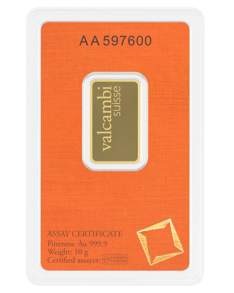 10g Lingot Valcambi| Or 99,9%