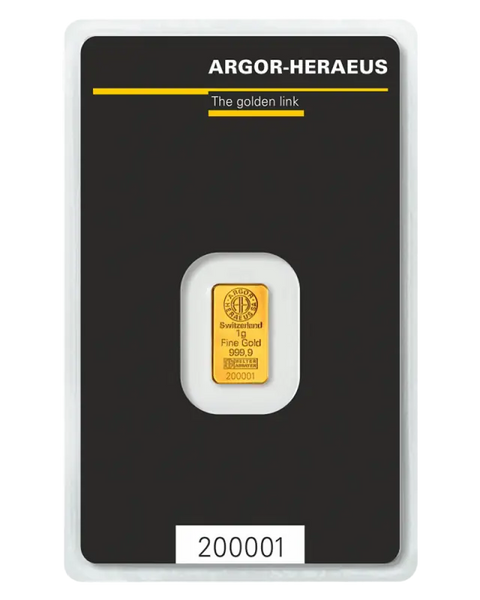 1g Lingot Argor-Heraeus | Or 99,9%