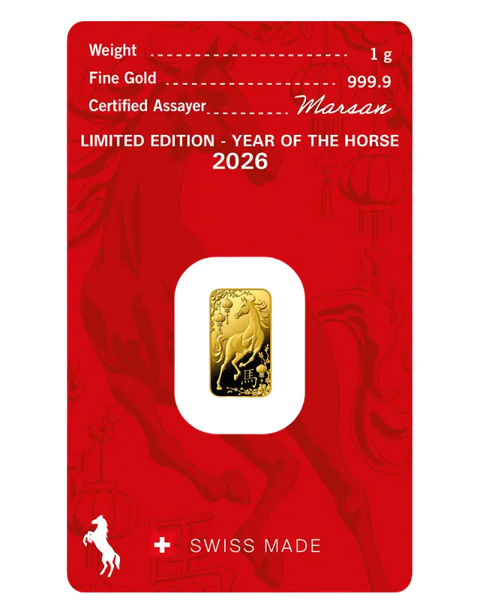 1g Lingot Argor-Heraeus  Year Of The Horse | 2026| Or 99,9%