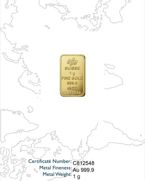 1g Lingot PAMP Rose| Or 99,9%