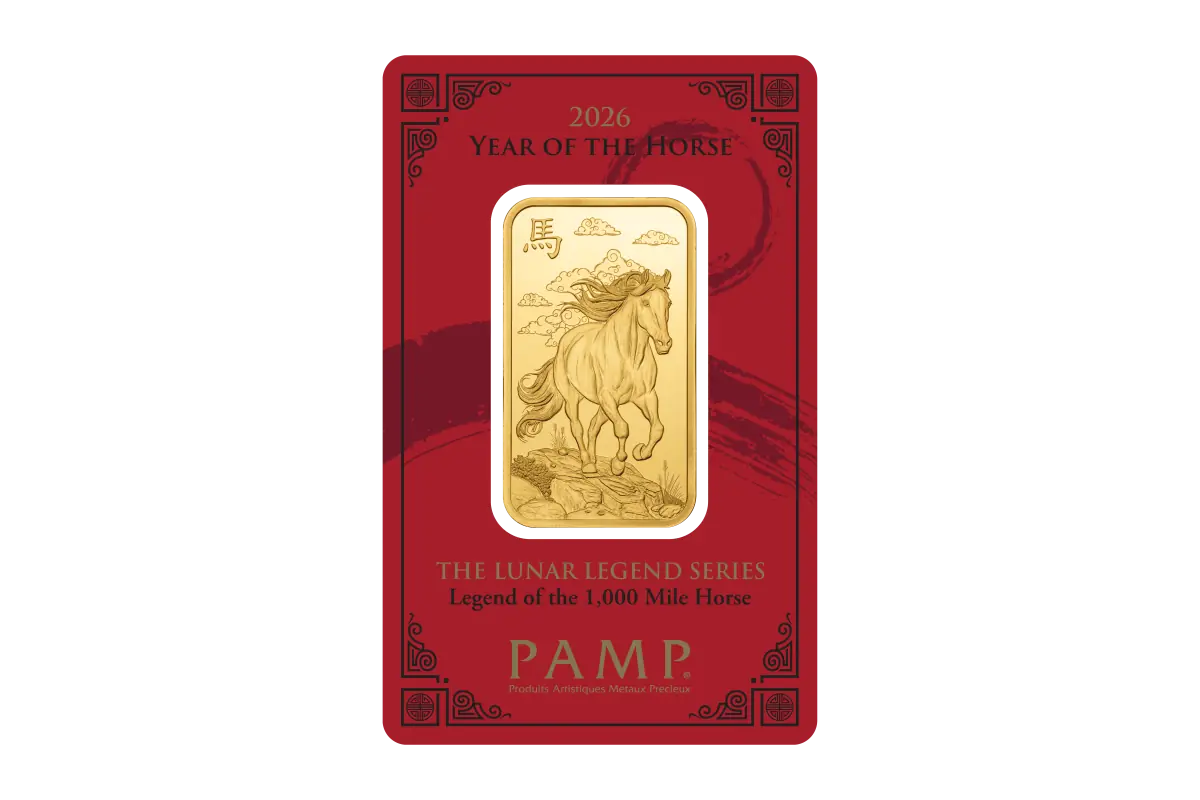 1oz Lingot PAMP | Year of the Horse (1000 miles) | 2026| Or 99,9%