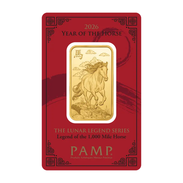 1oz Lingot PAMP | Year of the Horse (1000 miles) | 2026| Or 99,9%