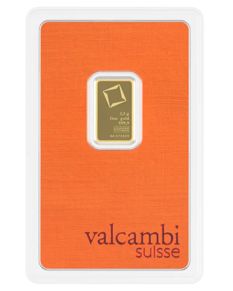 2.5g Lingot Valcambi| Or 99,9%