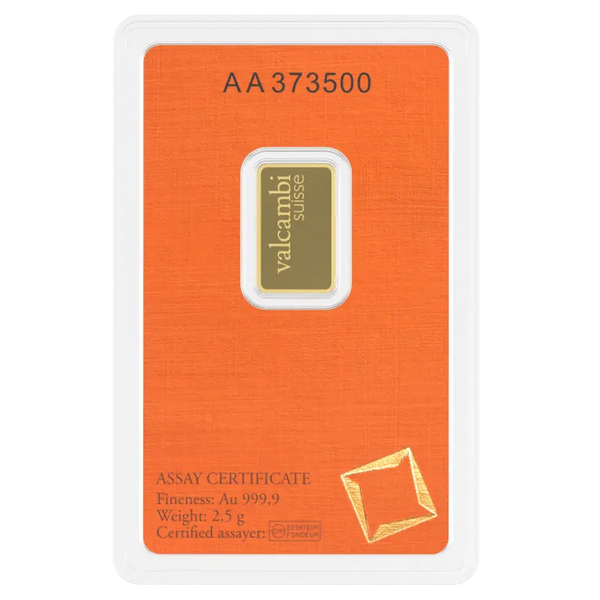 2.5g Lingot Valcambi| Or 99,9%