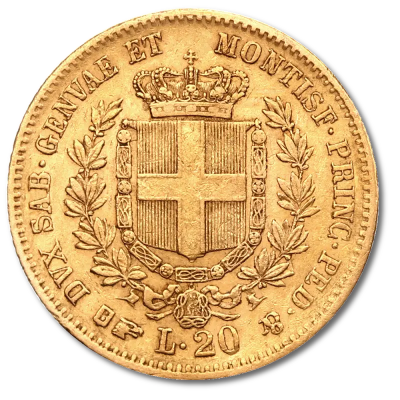 20 Lire Italienne Vittorio Emmanuel II | 1850-1861| Or 90,0%