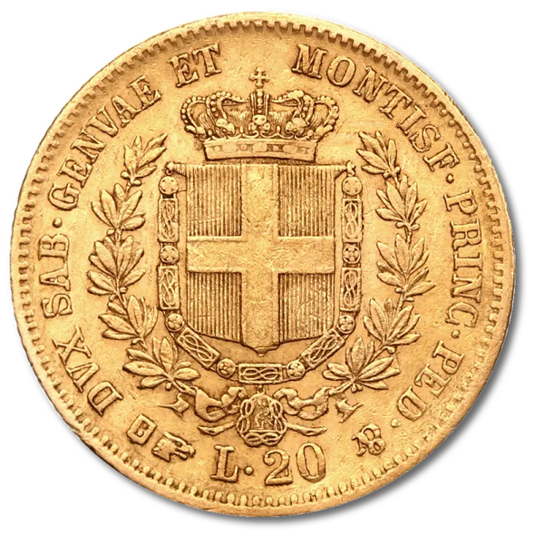 20 Lire Italienne Vittorio Emmanuel II | 1850-1861| Or 90,0%