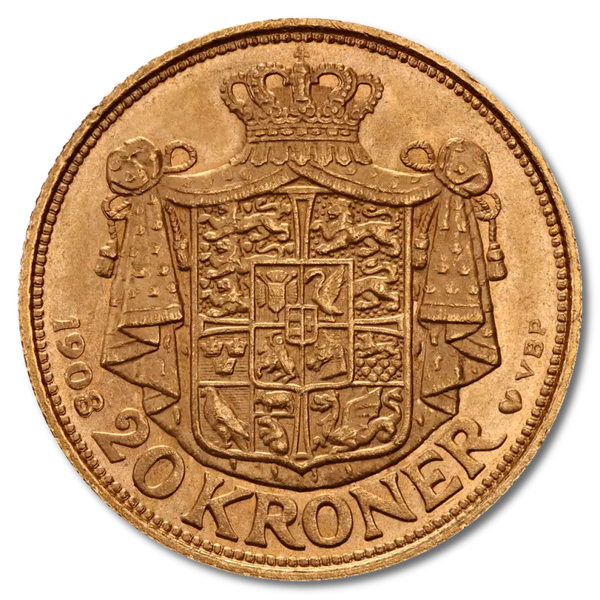 20 Kroner Frederik VIII Danemark | 1908-1912 | Or 90%