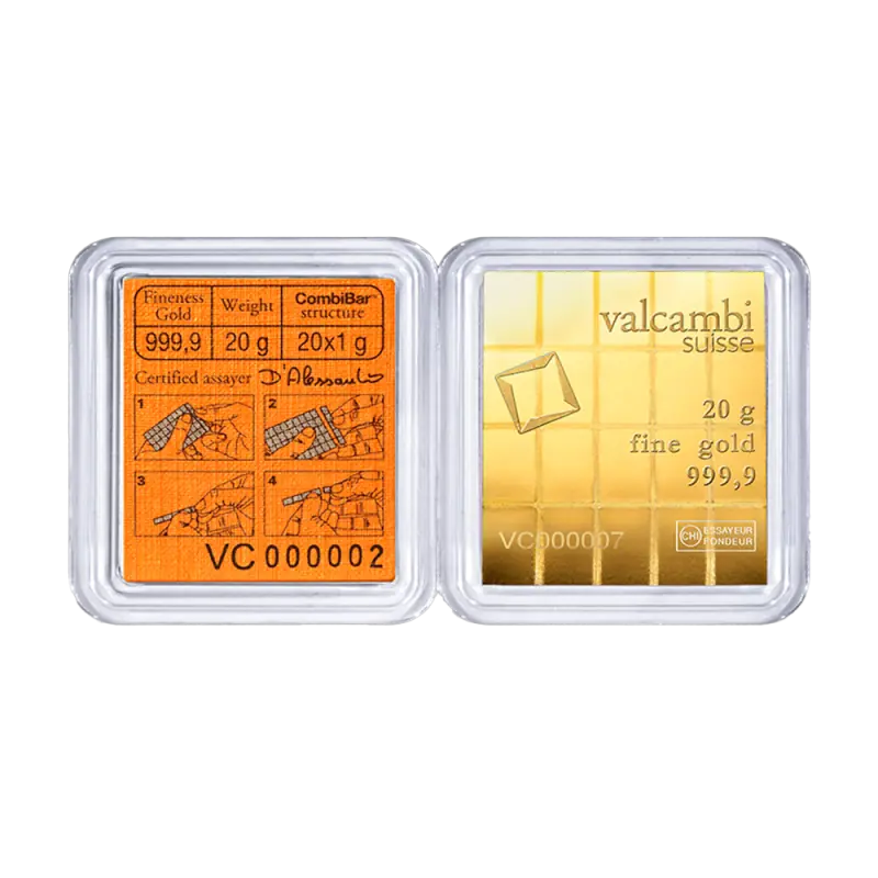 20 x 1g CombiBar® Valcambi| Or 99,9%