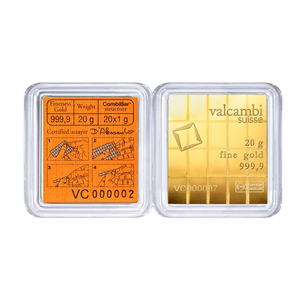 20 x 1g CombiBar® Valcambi| Or 99,9%