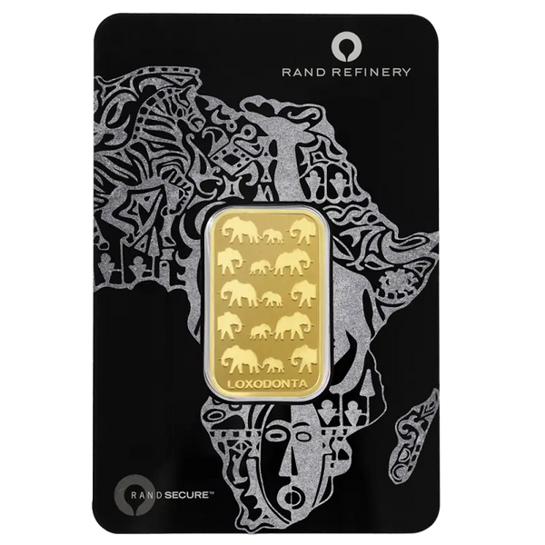 20g Lingot Loxodonta Africana | Rand Refinery| Or 99,9%