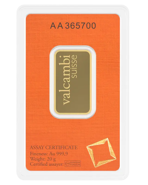 20g Lingot Valcambi| Or 99,9%