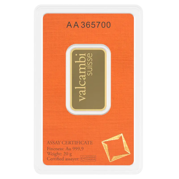 20g Lingot Valcambi| Or 99,9%