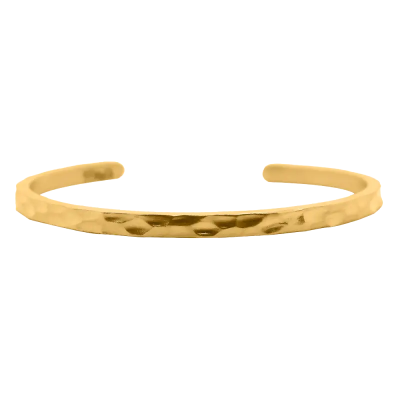 24kt Gold Classic Hammered Cuff