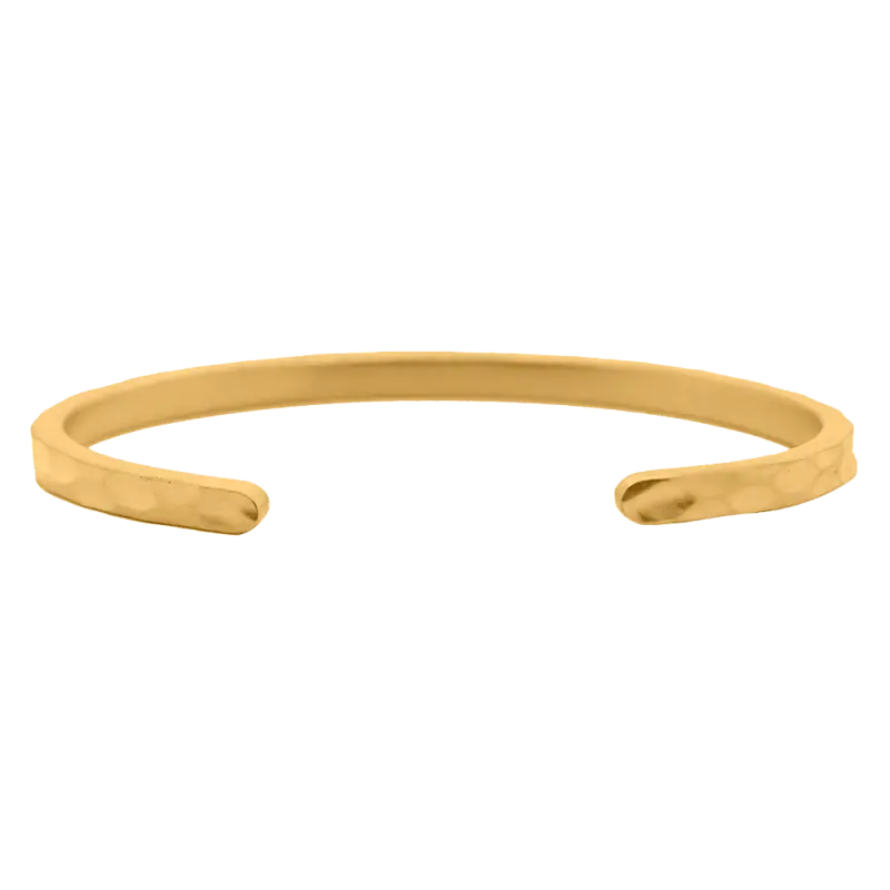 24kt Gold Classic Hammered Cuff