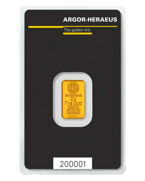 2g Lingot Argor-Heraeus | Or 99,9%