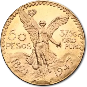 50 Pesos Mexicains Centenario | Or 90% | 1821-1947