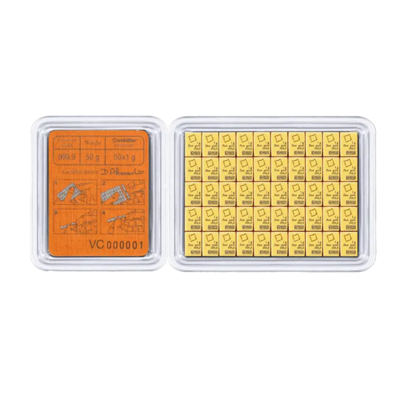 50 x 1g CombiBar®  Valcambi| Or 99,9%