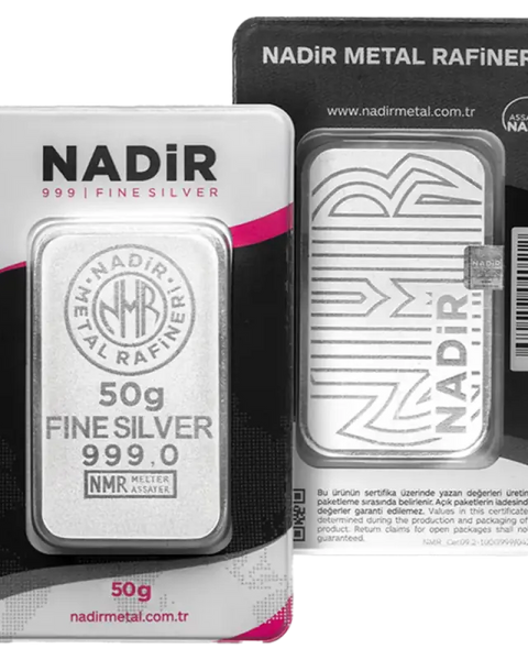 50g Lingot Nadir Metal Rafineri | Argent 99,9%