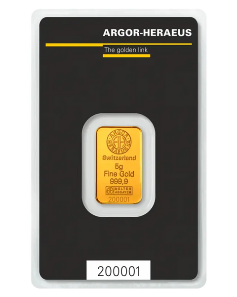 5g Lingot Argor-Heraeus| Or 99,9%
