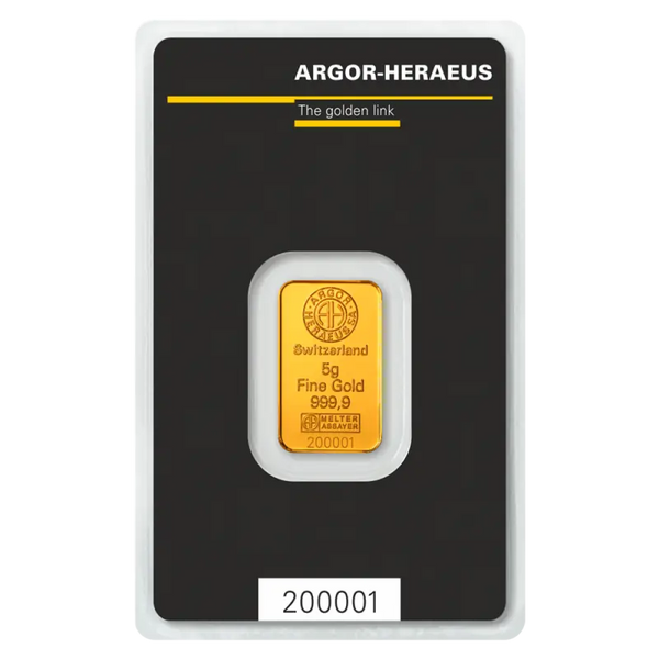 5g Lingot Argor-Heraeus| Or 99,9%