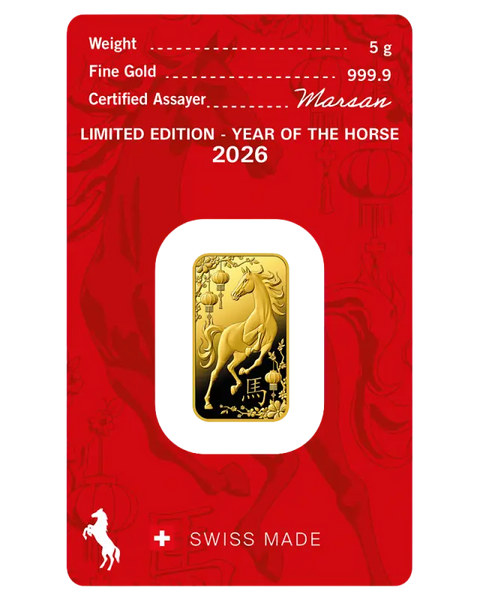 5g Lingot Argor-Heraeus | Year Of The Horse | 2026| Or 99,9%