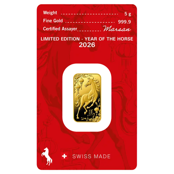 5g Lingot Argor-Heraeus | Year Of The Horse | 2026| Or 99,9%